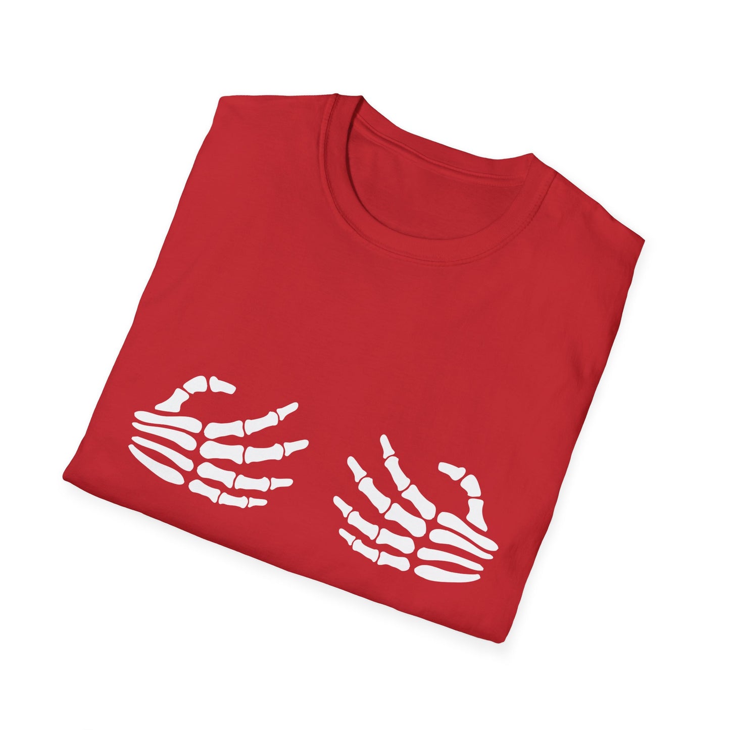 Skeleton Hands Chest-Graphic T-Shirt — Spooky Halloween Party Tee