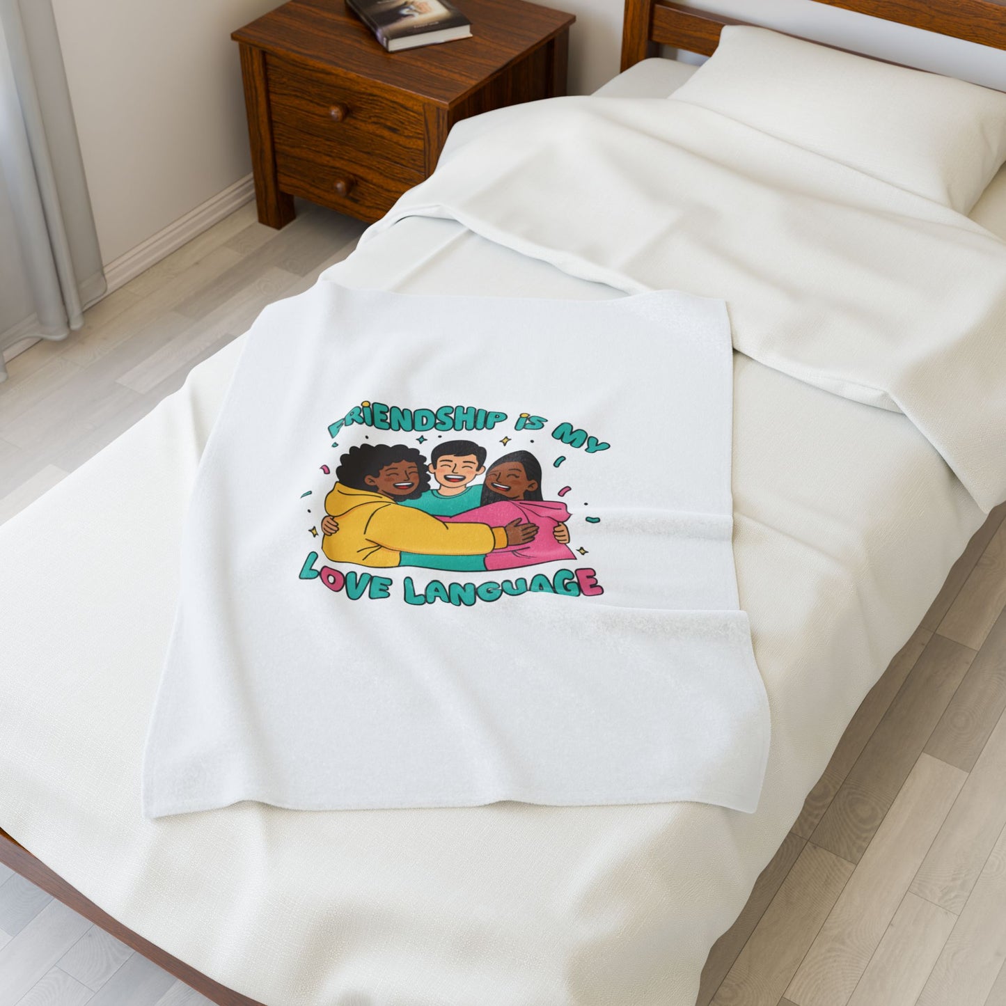 Friendship Is My Love Language Velveteen Plush Blanket | Platonic Love, Bestie Keepsake
