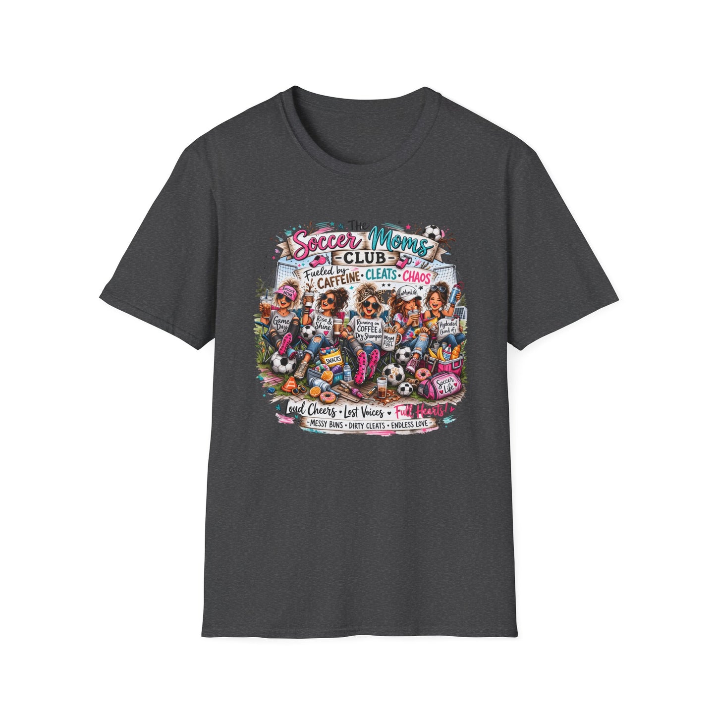 Soccer Mom Chaos Caffeine Cheering T-Shirt
