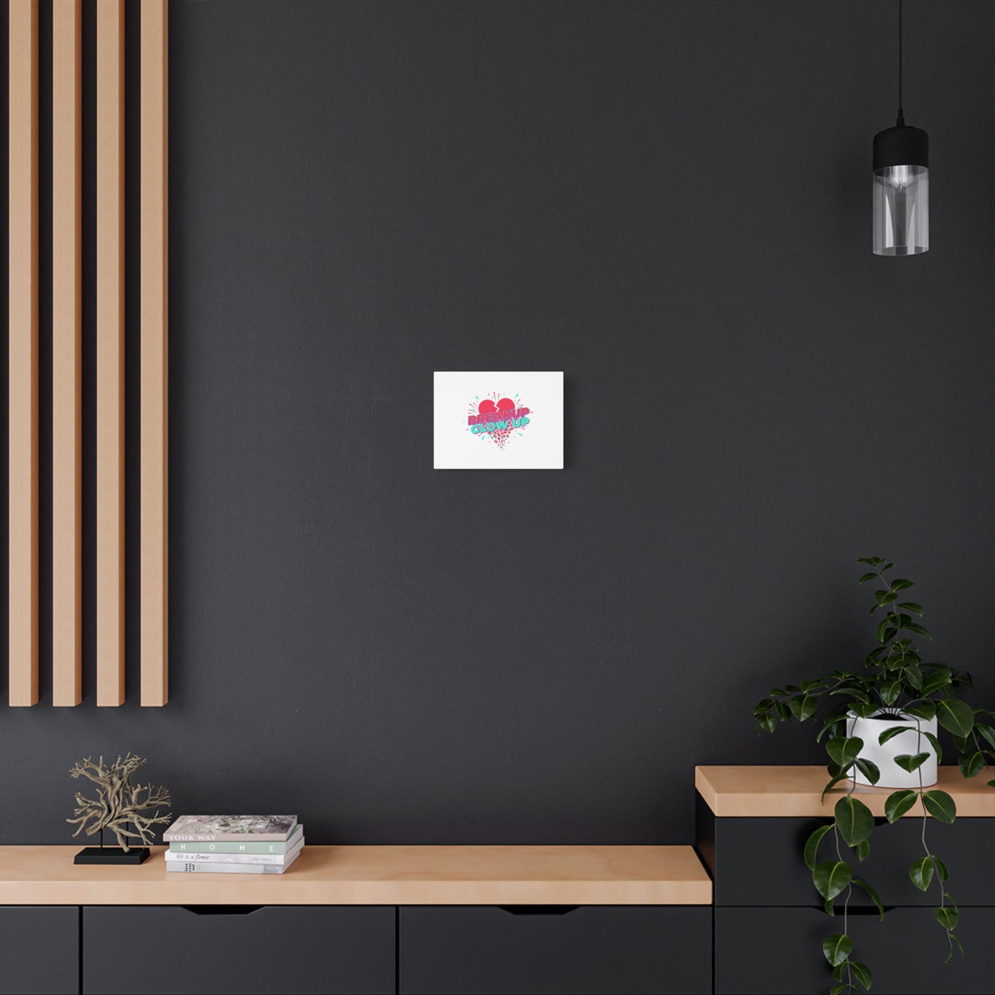 Breakup Glow Up Canvas, Matte Stretched Heart Graphic | self upgrade, single era