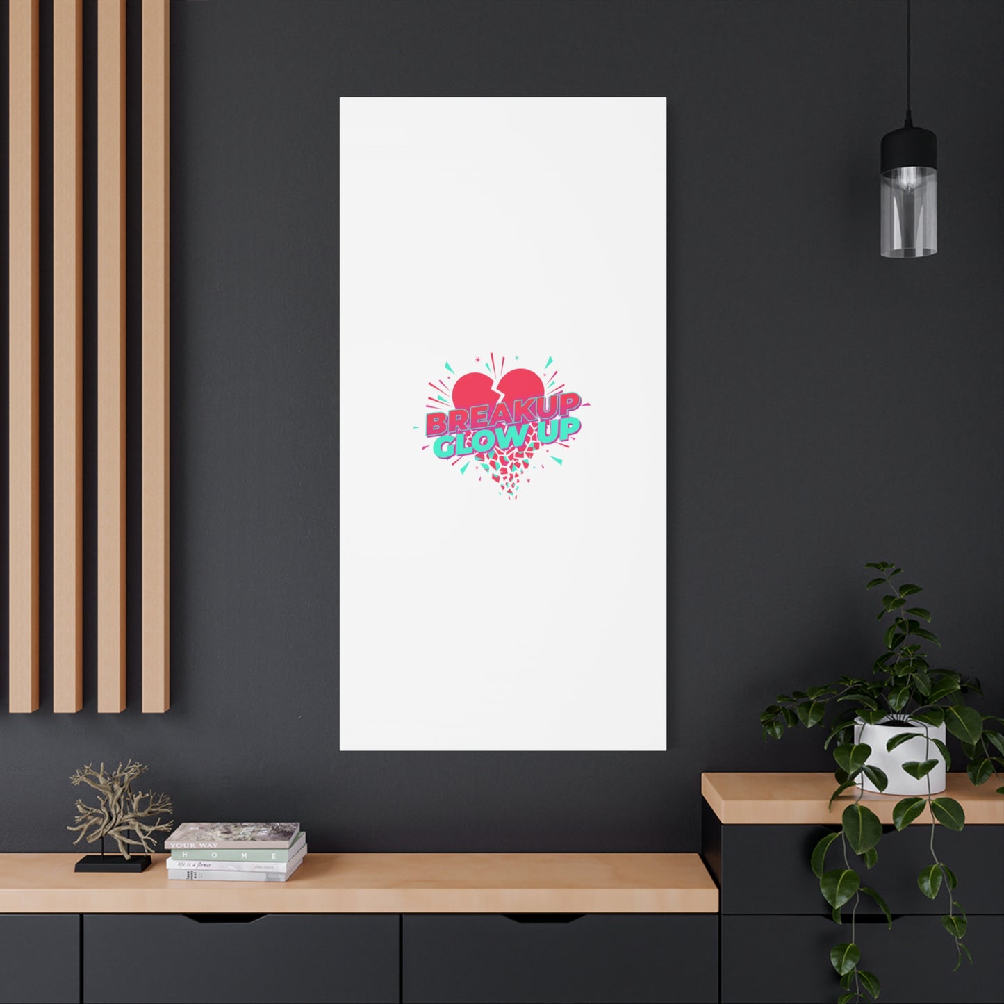 Breakup Glow Up Canvas, Matte Stretched Heart Graphic | self upgrade, single era