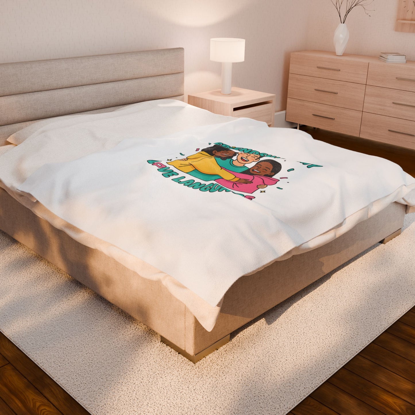 Friendship Is My Love Language Velveteen Plush Blanket | Platonic Love, Bestie Keepsake