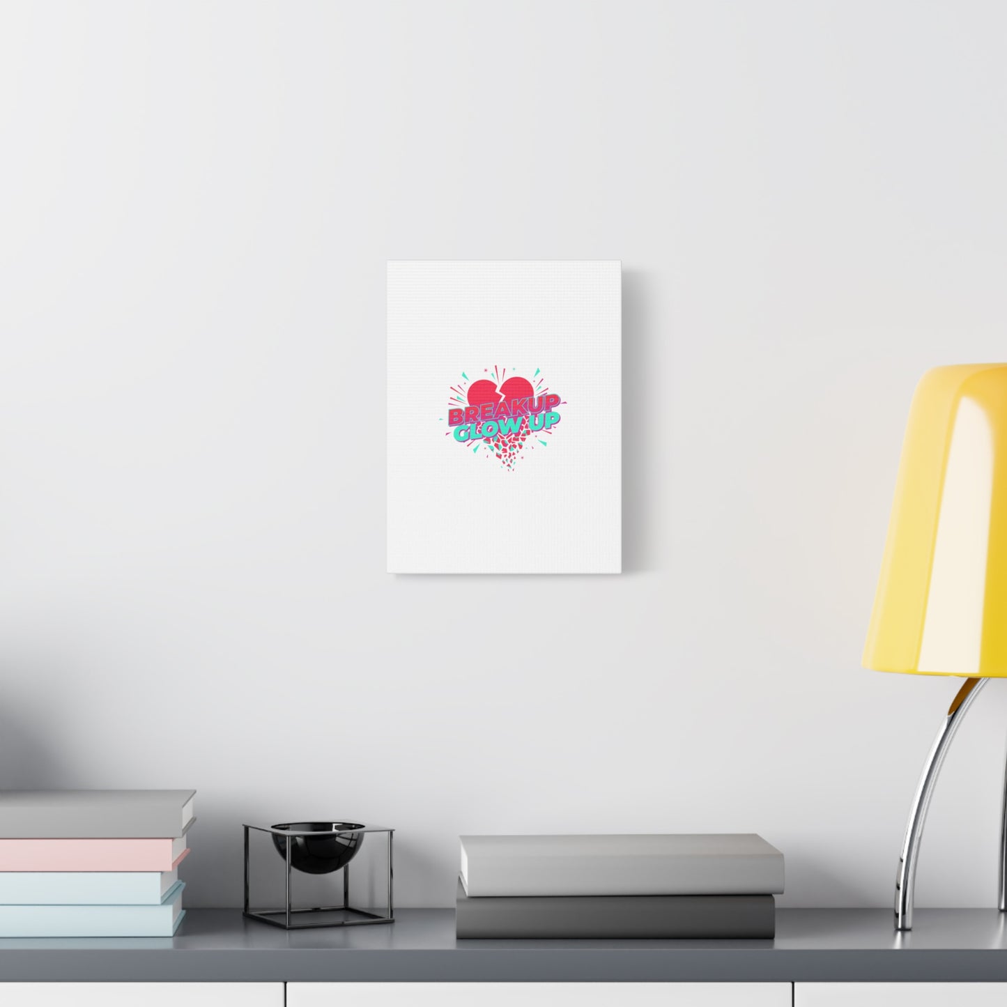 Breakup Glow Up Canvas, Matte Stretched Heart Graphic | self upgrade, single era
