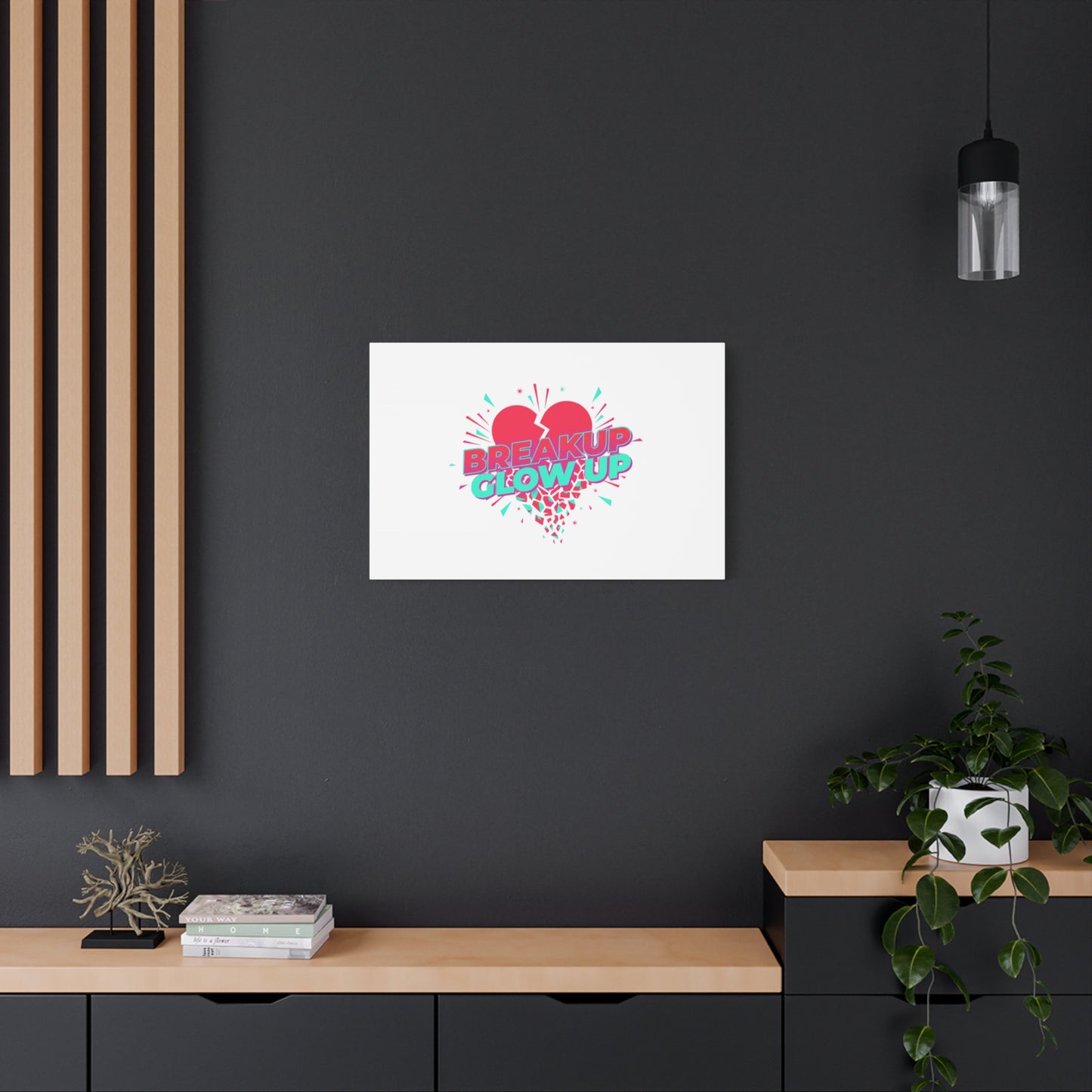 Breakup Glow Up Canvas, Matte Stretched Heart Graphic | self upgrade, single era