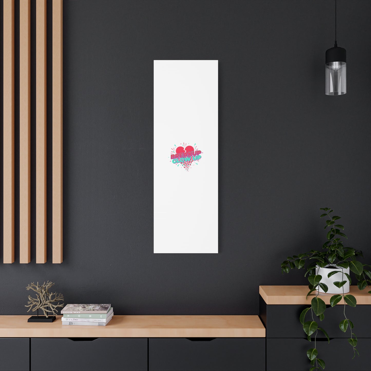 Breakup Glow Up Canvas, Matte Stretched Heart Graphic | self upgrade, single era