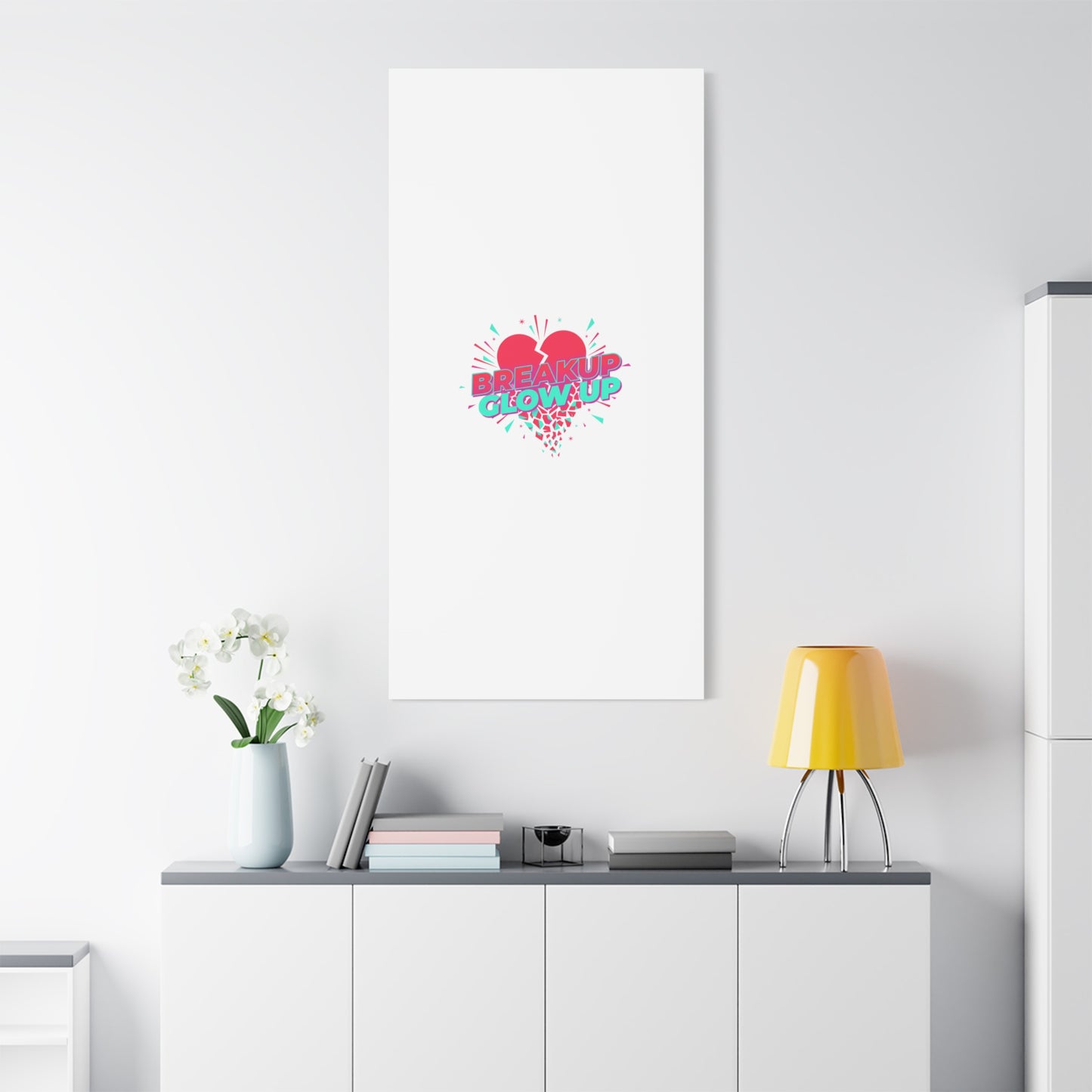 Breakup Glow Up Canvas, Matte Stretched Heart Graphic | self upgrade, single era