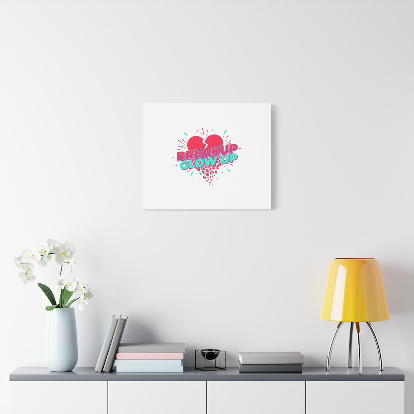 Breakup Glow Up Canvas, Matte Stretched Heart Graphic | self upgrade, single era