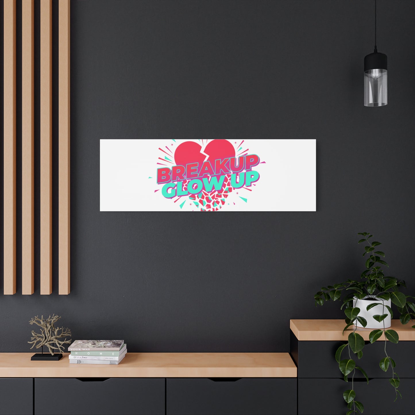 Breakup Glow Up Canvas, Matte Stretched Heart Graphic | self upgrade, single era
