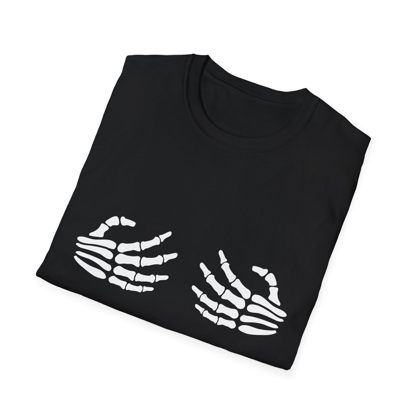 Skeleton Hands Chest-Graphic T-Shirt — Spooky Halloween Party Tee