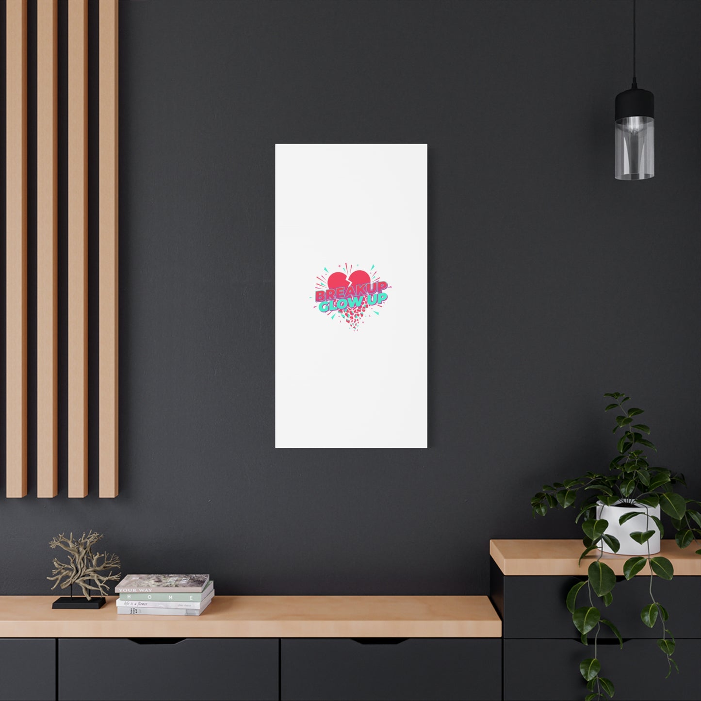 Breakup Glow Up Canvas, Matte Stretched Heart Graphic | self upgrade, single era