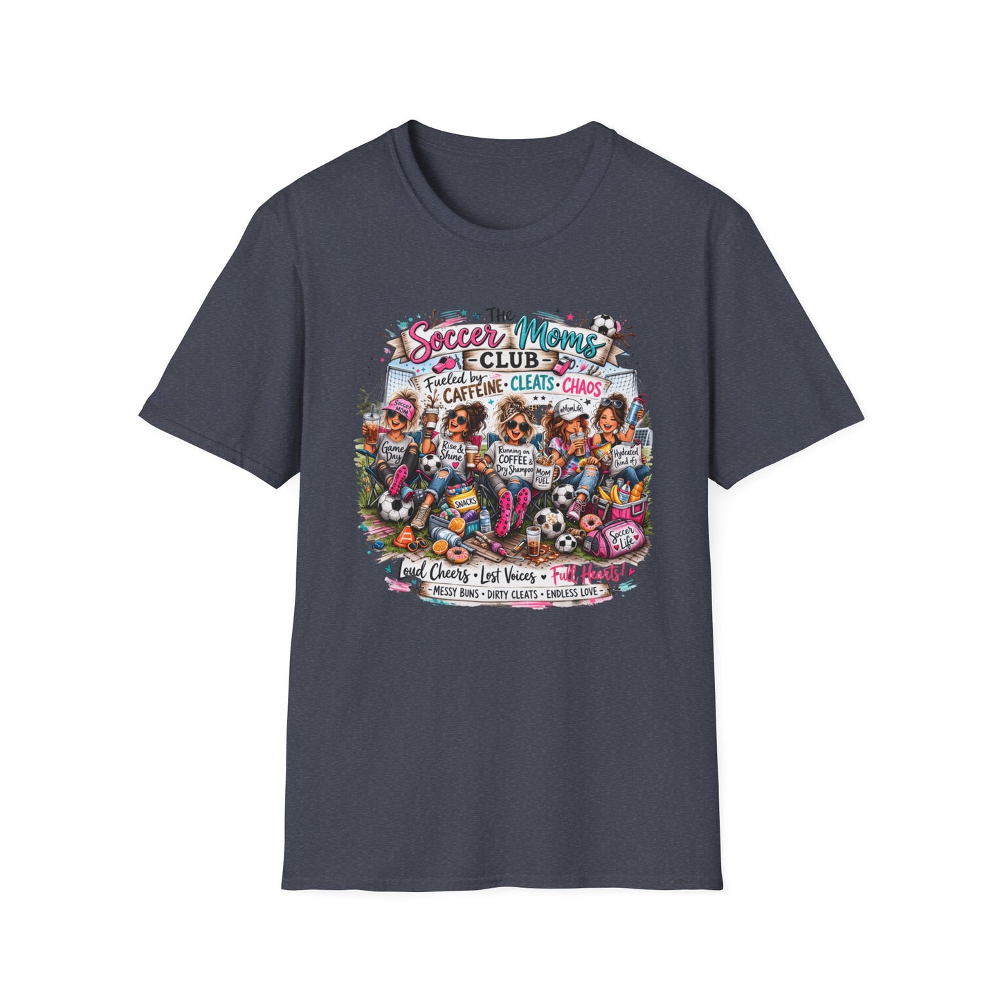 Soccer Mom Chaos Caffeine Cheering T-Shirt