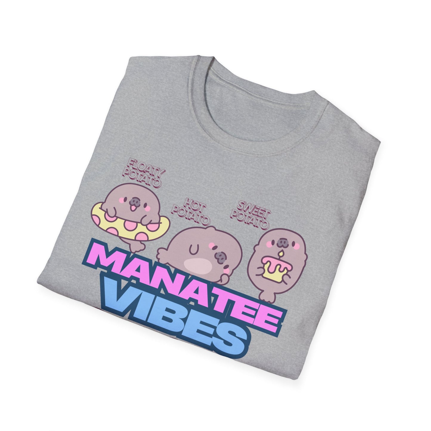 Manatee Vibes T-Shirt — Cute Cartoon Sea Cow Graphic Tee