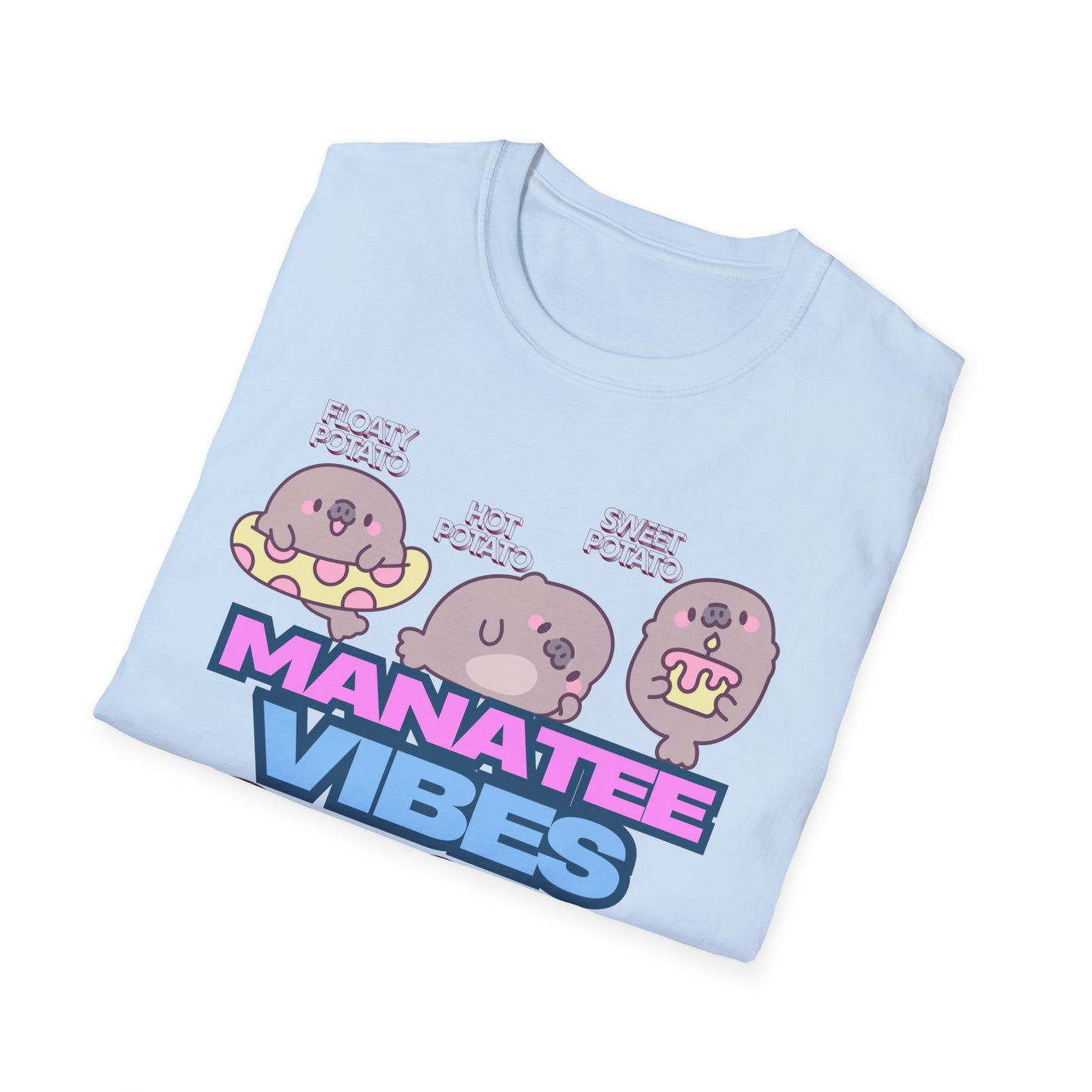 Manatee Vibes T-Shirt — Cute Cartoon Sea Cow Graphic Tee
