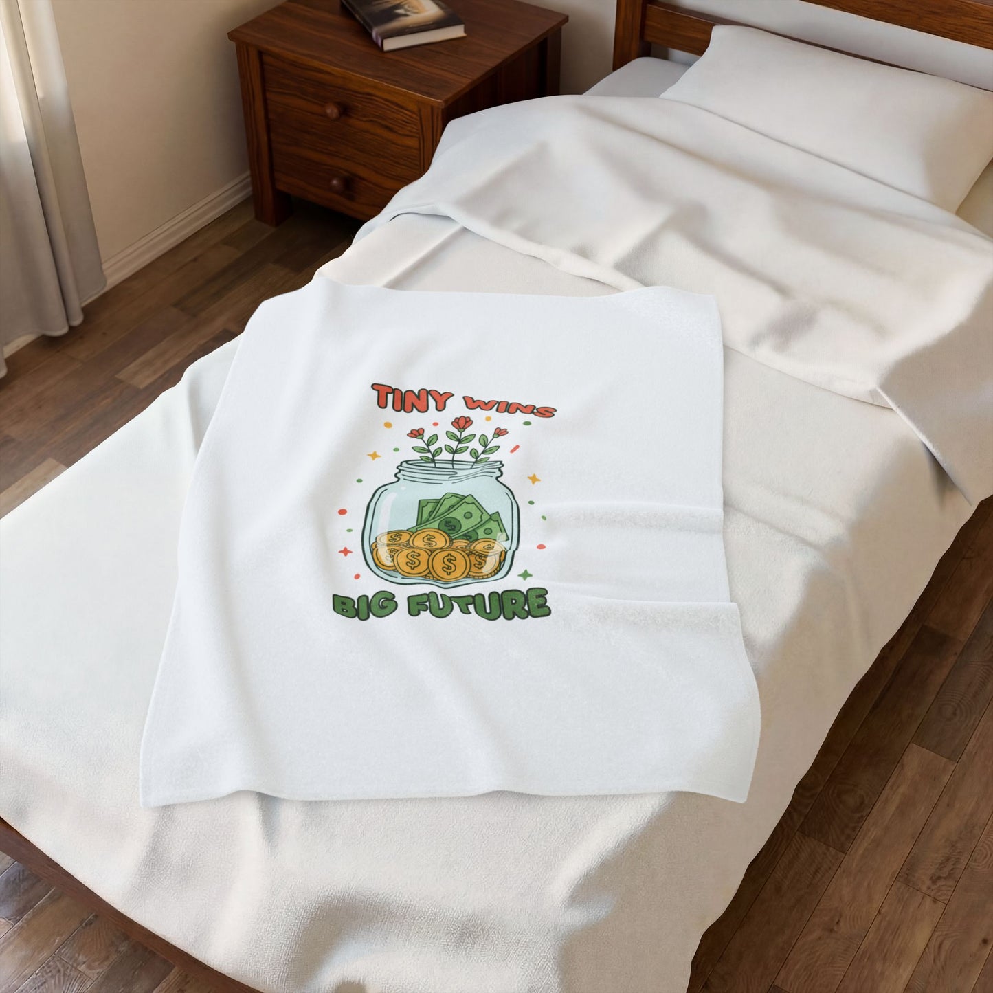 Tiny Wins Big Future Blanket | budget life, small wins, frugal humor