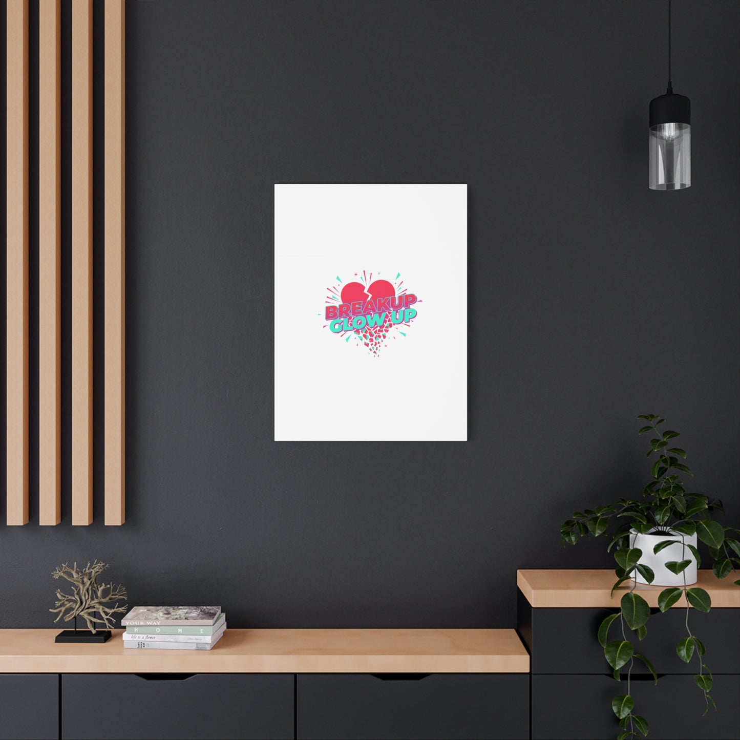 Breakup Glow Up Canvas, Matte Stretched Heart Graphic | self upgrade, single era