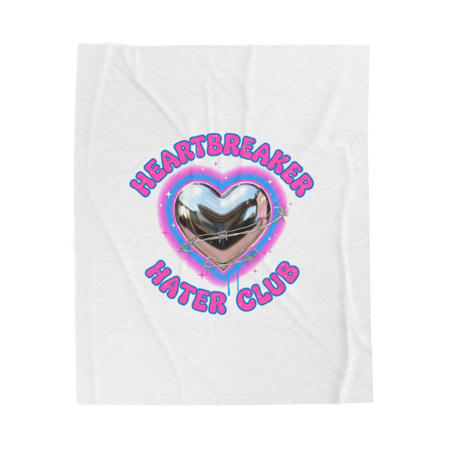 Heartbreaker Hater Club Velveteen Plush Blanket | neon airbrush Y2K