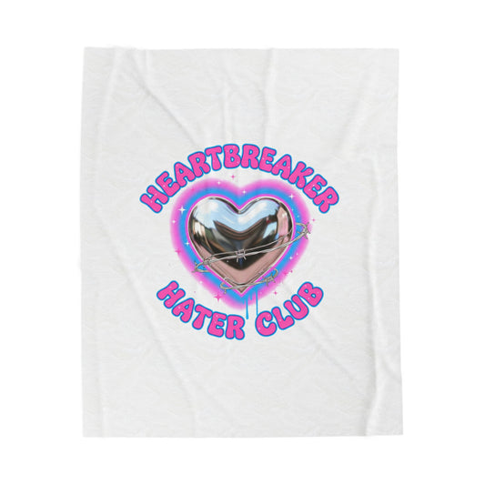 Heartbreaker Hater Club Velveteen Plush Blanket | neon airbrush Y2K