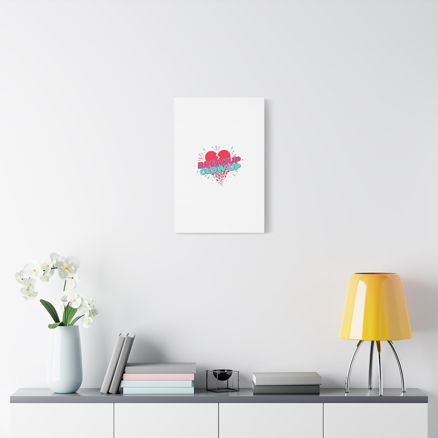 Breakup Glow Up Canvas, Matte Stretched Heart Graphic | self upgrade, single era