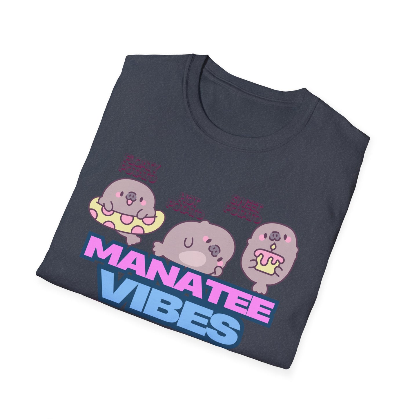 Manatee Vibes T-Shirt — Cute Cartoon Sea Cow Graphic Tee