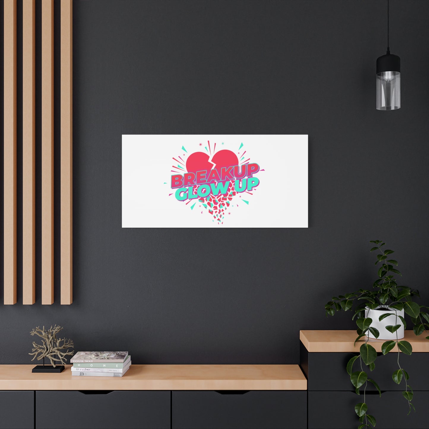 Breakup Glow Up Canvas, Matte Stretched Heart Graphic | self upgrade, single era