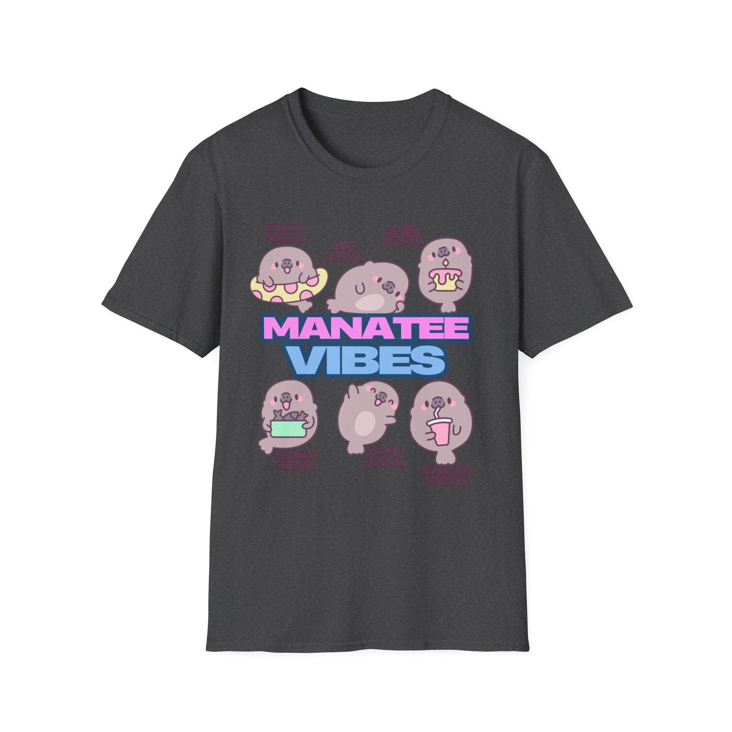 Manatee Vibes T-Shirt — Cute Cartoon Sea Cow Graphic Tee