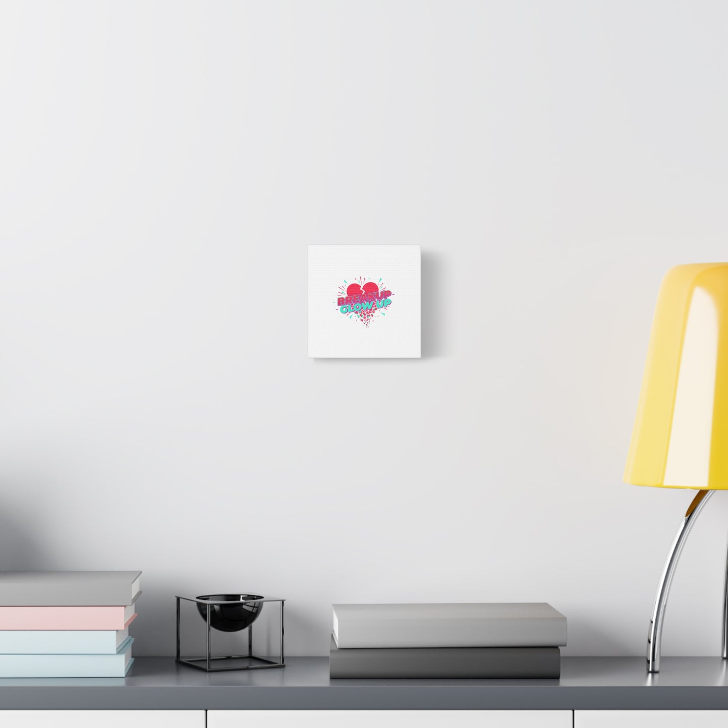 Breakup Glow Up Canvas, Matte Stretched Heart Graphic | self upgrade, single era