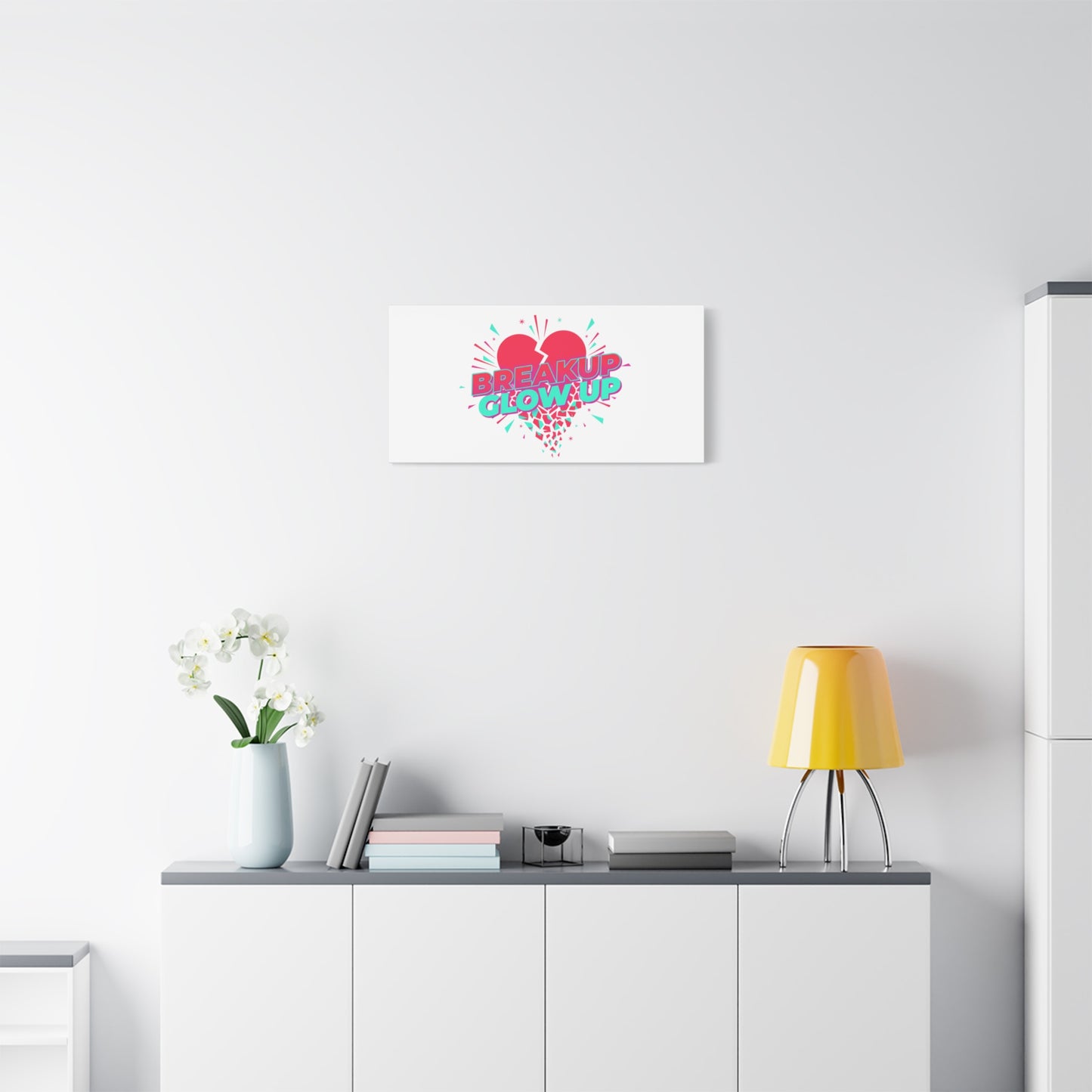 Breakup Glow Up Canvas, Matte Stretched Heart Graphic | self upgrade, single era
