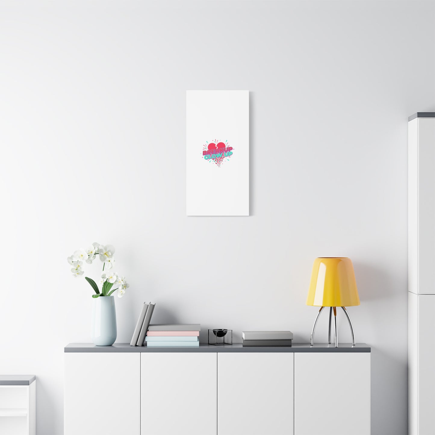 Breakup Glow Up Canvas, Matte Stretched Heart Graphic | self upgrade, single era