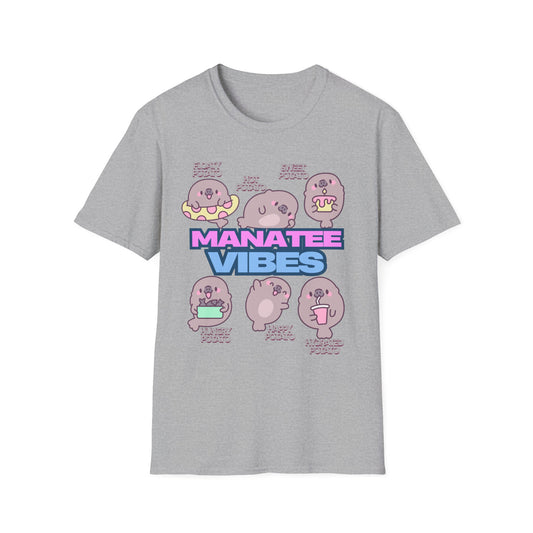 Manatee Vibes T-Shirt — Cute Cartoon Sea Cow Graphic Tee
