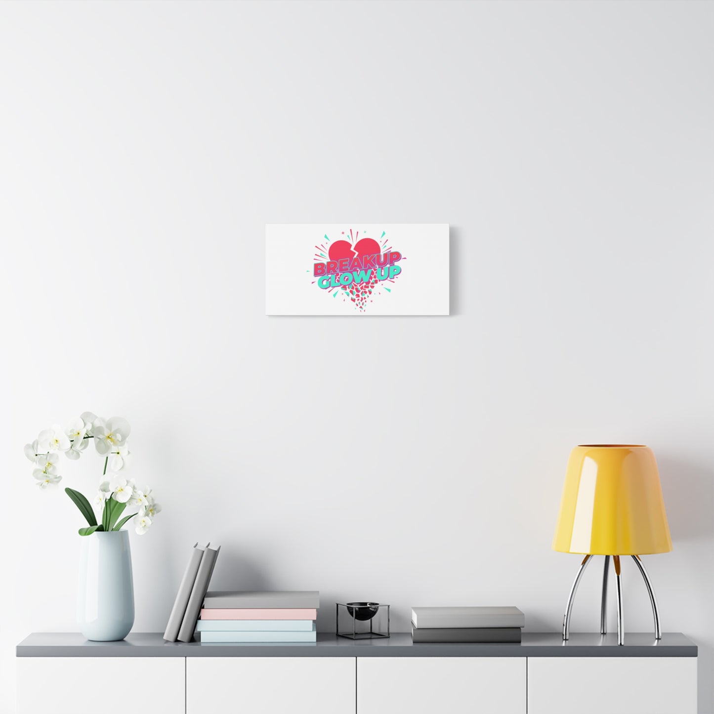 Breakup Glow Up Canvas, Matte Stretched Heart Graphic | self upgrade, single era