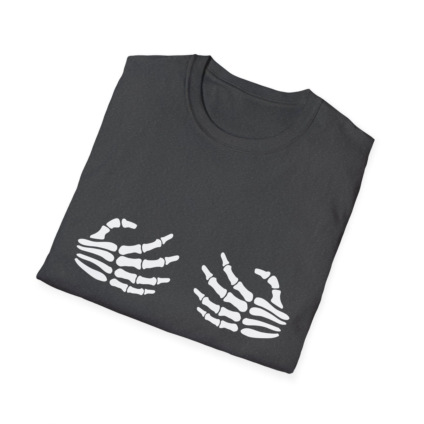 Skeleton Hands Chest-Graphic T-Shirt — Spooky Halloween Party Tee