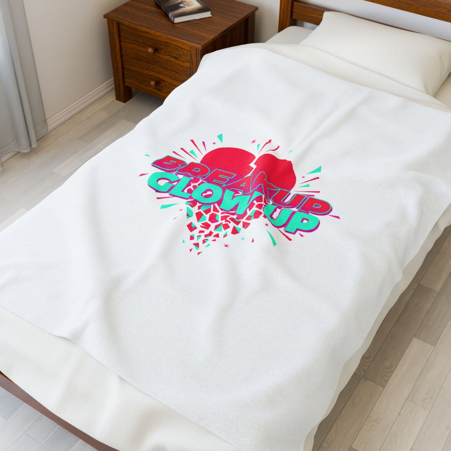 Breakup Glow Up Plush Blanket | self upgrade, recharging single era