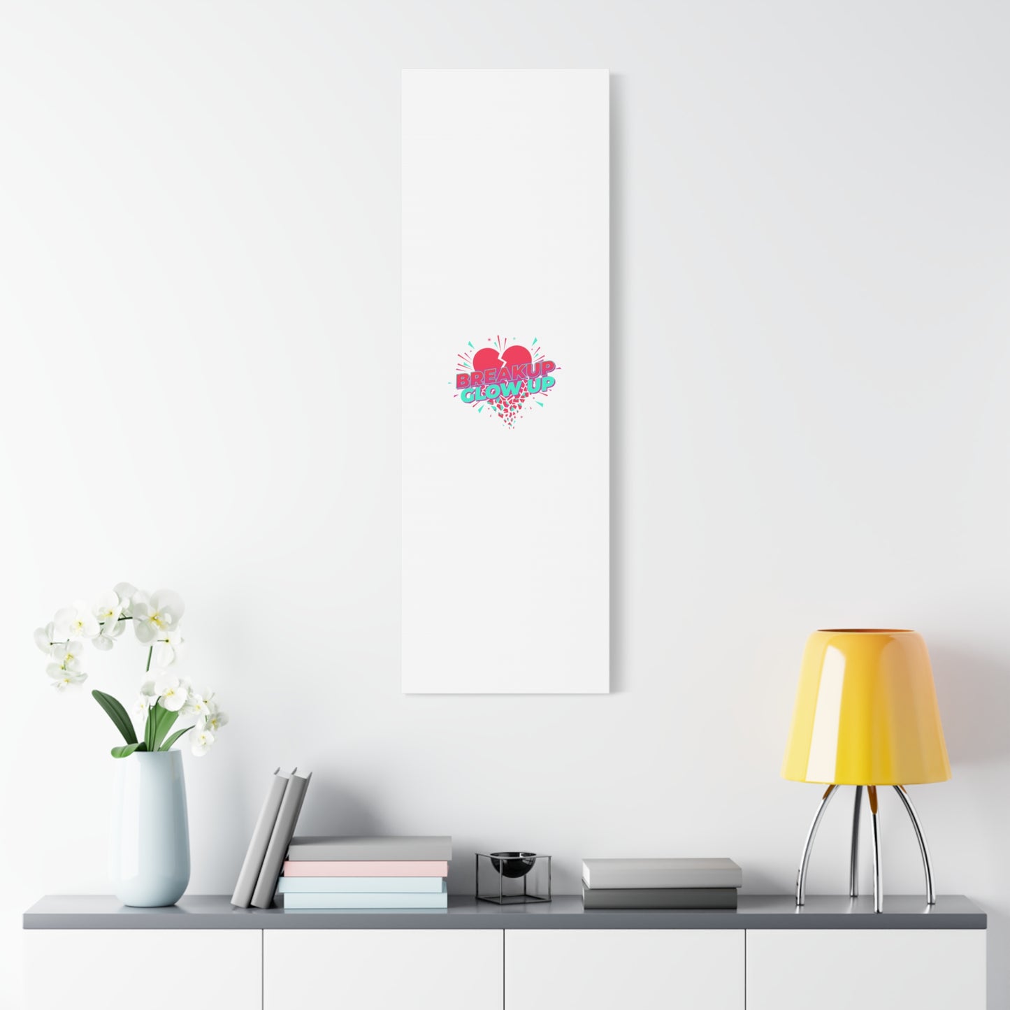 Breakup Glow Up Canvas, Matte Stretched Heart Graphic | self upgrade, single era