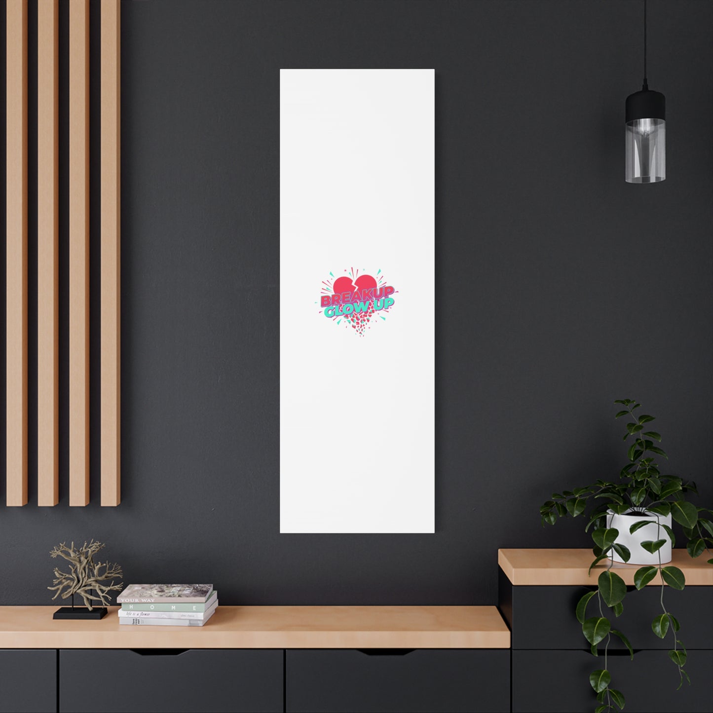 Breakup Glow Up Canvas, Matte Stretched Heart Graphic | self upgrade, single era