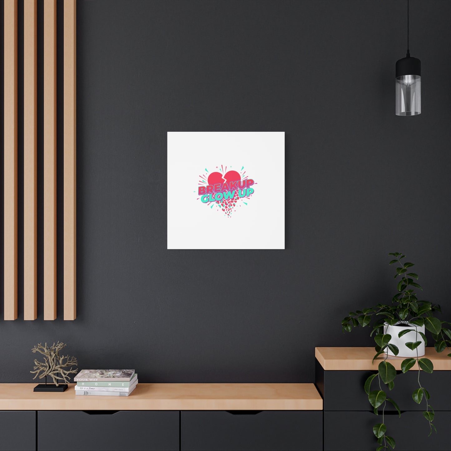Breakup Glow Up Canvas, Matte Stretched Heart Graphic | self upgrade, single era