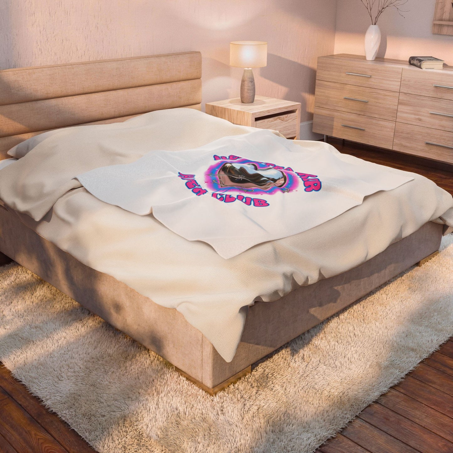 Heartbreaker Hater Club Velveteen Plush Blanket | neon airbrush Y2K
