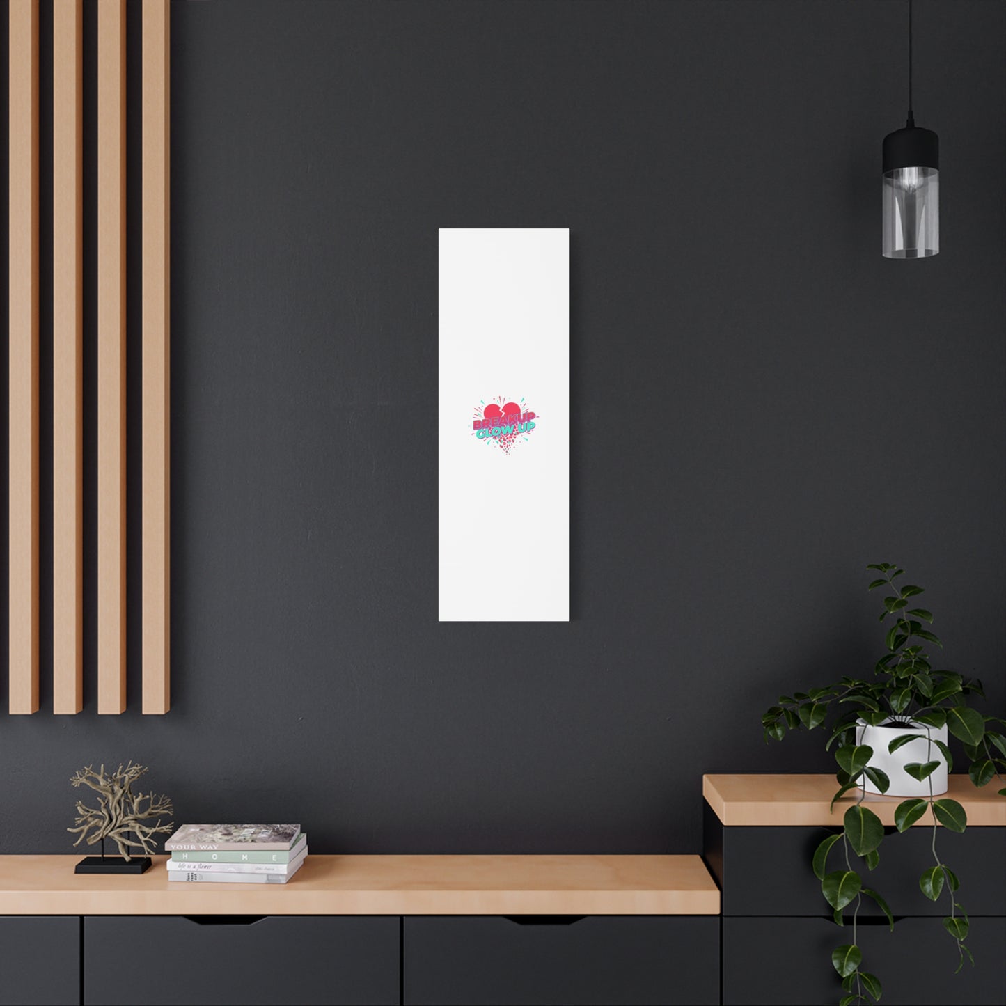Breakup Glow Up Canvas, Matte Stretched Heart Graphic | self upgrade, single era