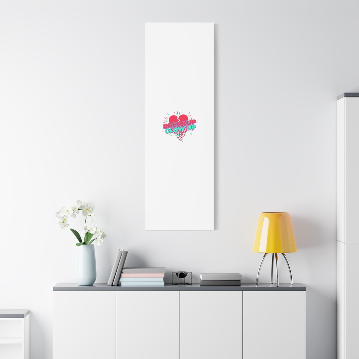 Breakup Glow Up Canvas, Matte Stretched Heart Graphic | self upgrade, single era