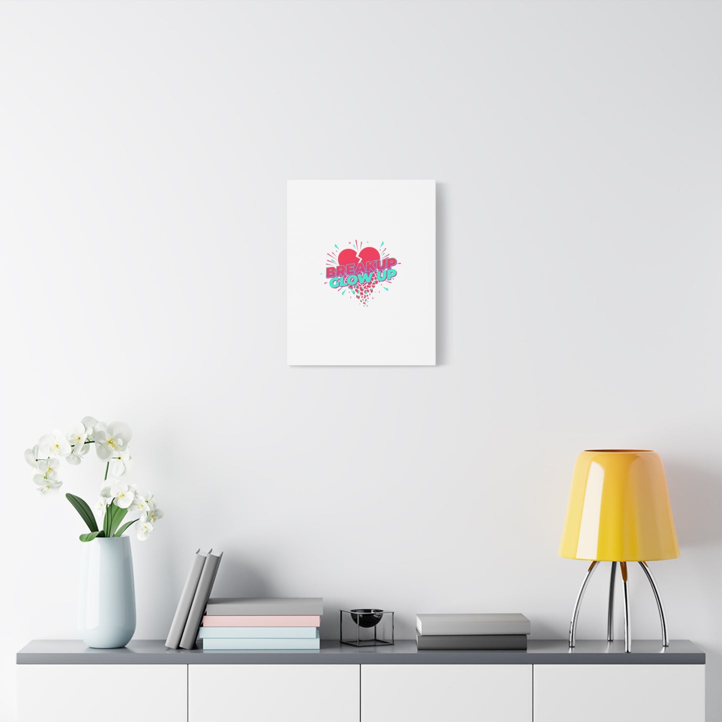 Breakup Glow Up Canvas, Matte Stretched Heart Graphic | self upgrade, single era