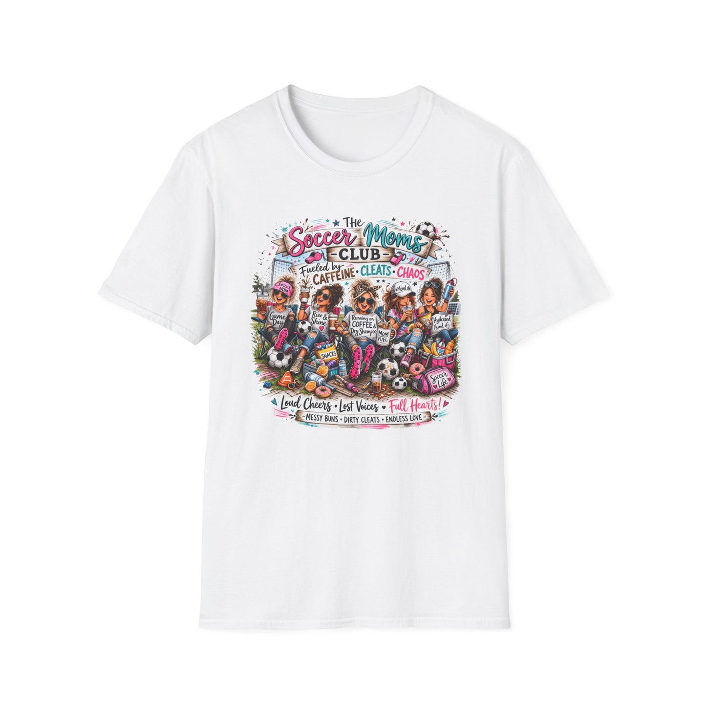 Soccer Mom Chaos Caffeine Cheering T-Shirt