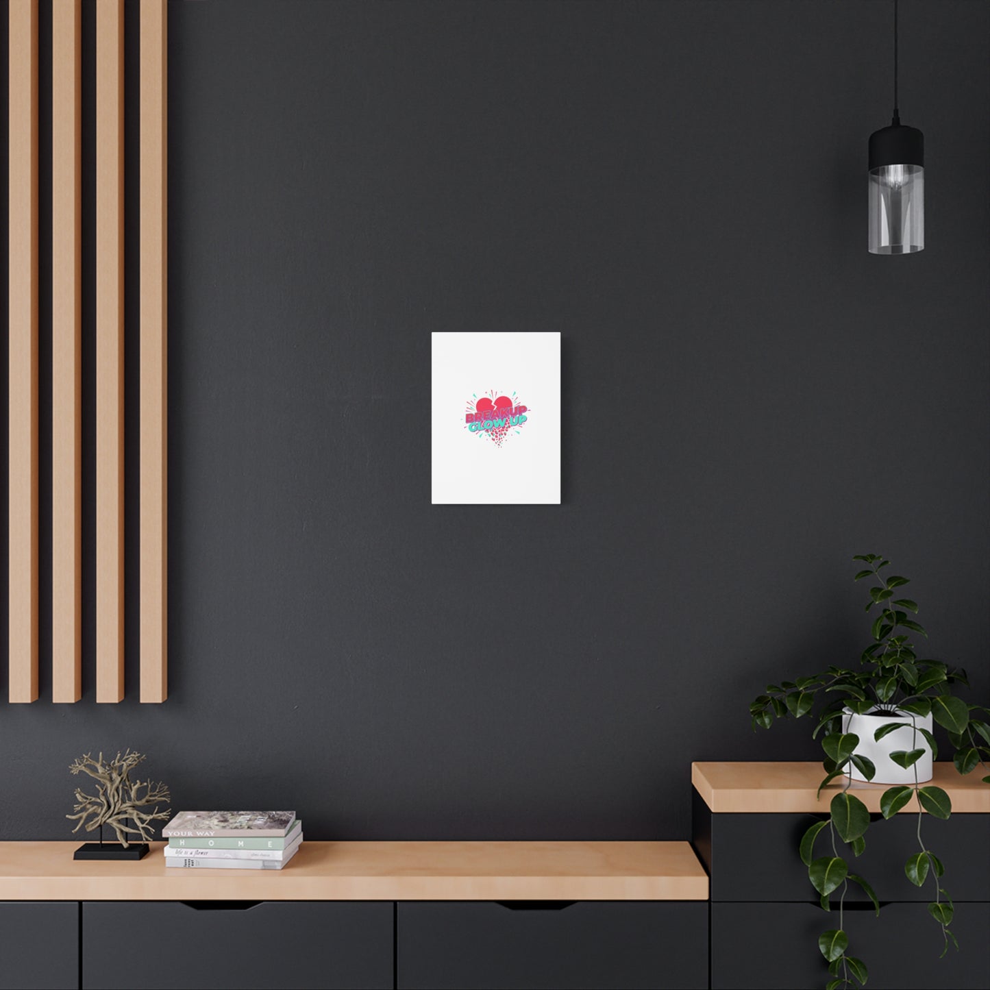 Breakup Glow Up Canvas, Matte Stretched Heart Graphic | self upgrade, single era