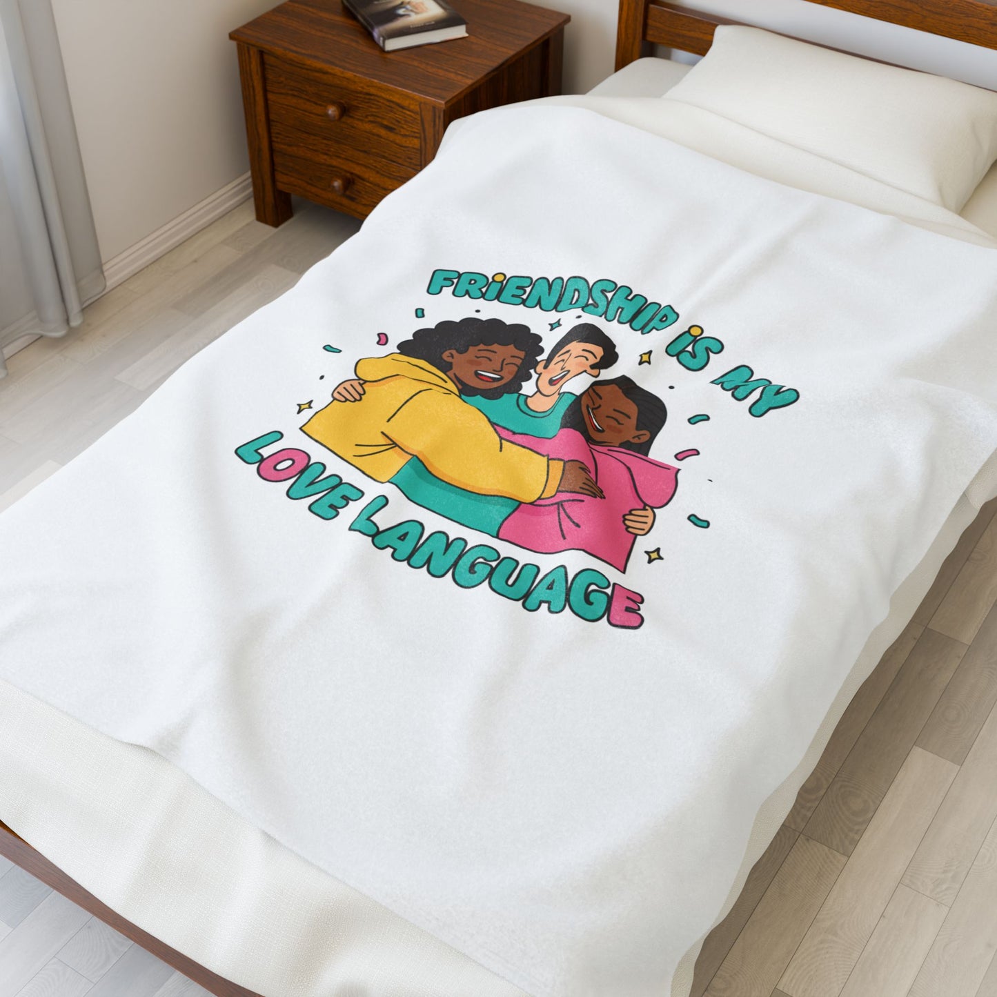 Friendship Is My Love Language Velveteen Plush Blanket | Platonic Love, Bestie Keepsake