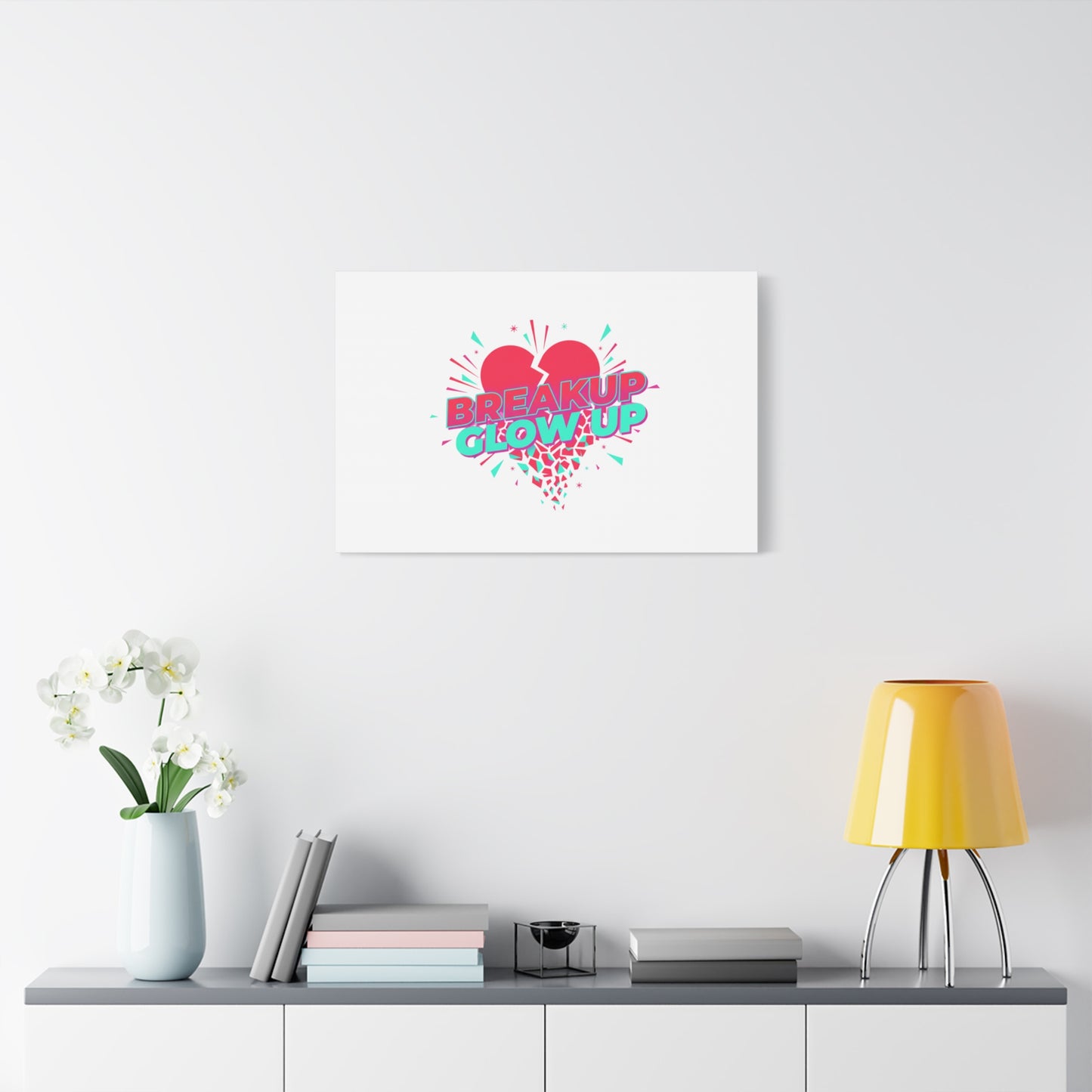 Breakup Glow Up Canvas, Matte Stretched Heart Graphic | self upgrade, single era