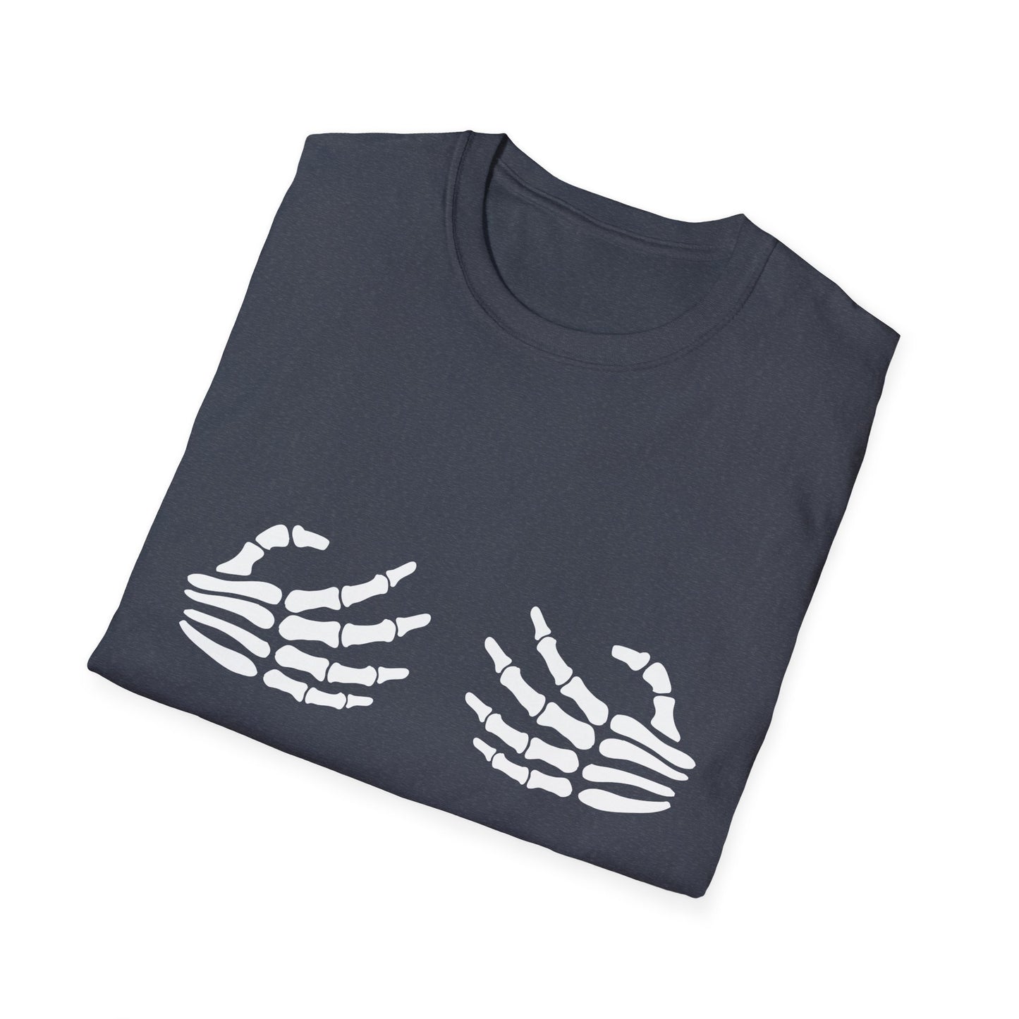 Skeleton Hands Chest-Graphic T-Shirt — Spooky Halloween Party Tee