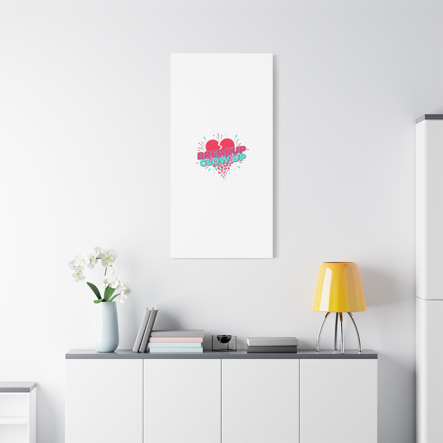 Breakup Glow Up Canvas, Matte Stretched Heart Graphic | self upgrade, single era
