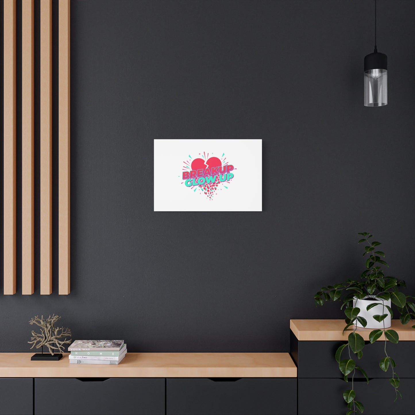 Breakup Glow Up Canvas, Matte Stretched Heart Graphic | self upgrade, single era