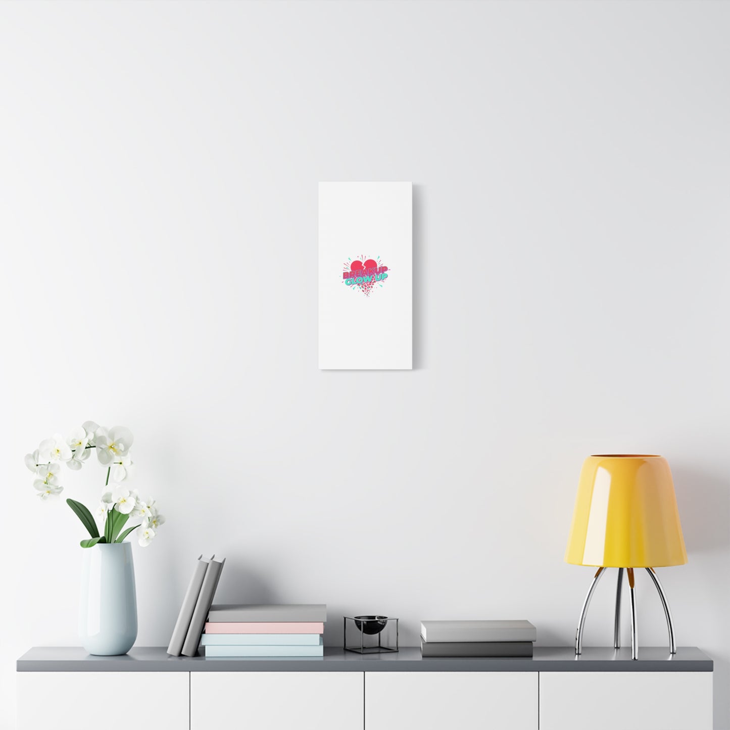 Breakup Glow Up Canvas, Matte Stretched Heart Graphic | self upgrade, single era