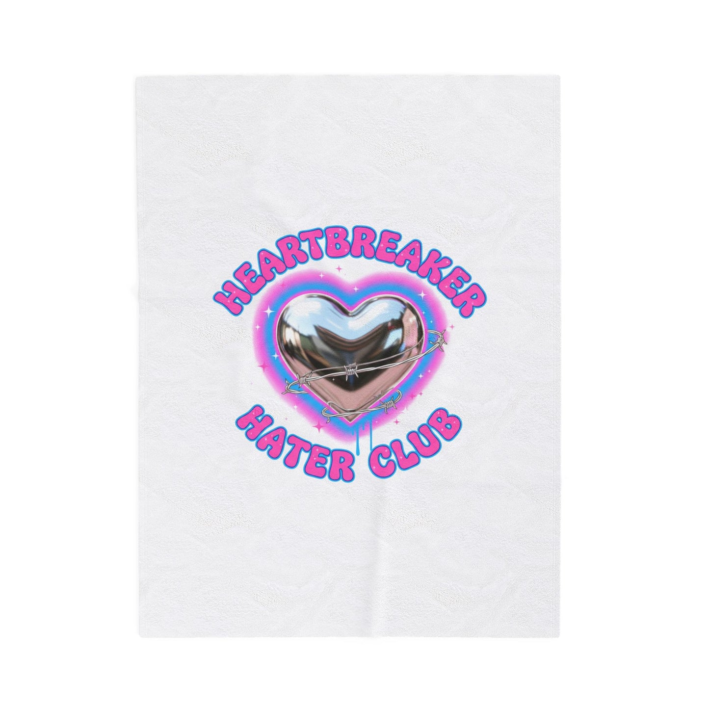Heartbreaker Hater Club Velveteen Plush Blanket | neon airbrush Y2K