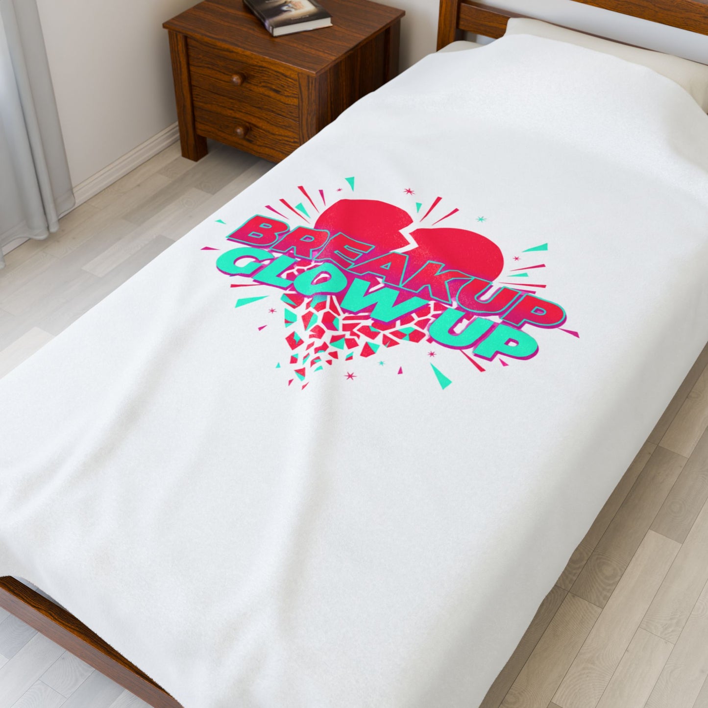 Breakup Glow Up Plush Blanket | self upgrade, recharging single era