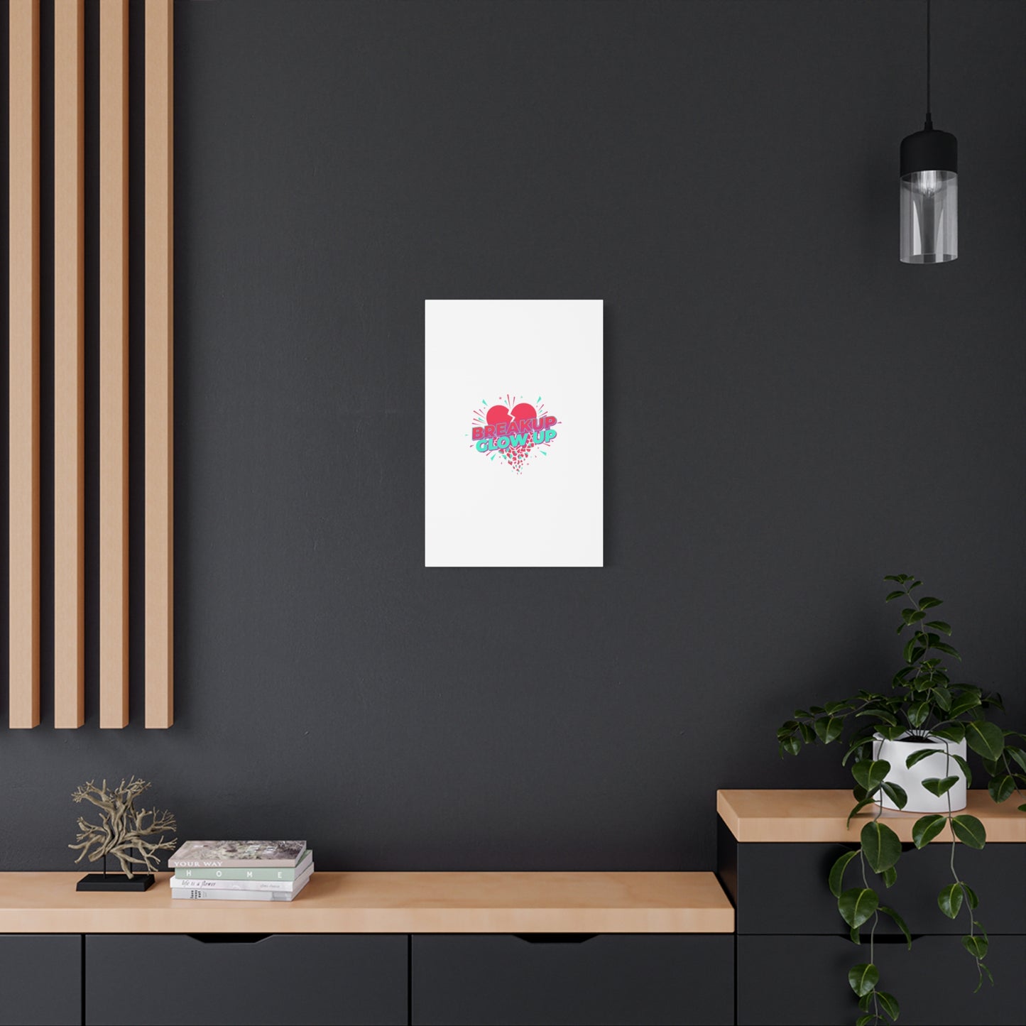 Breakup Glow Up Canvas, Matte Stretched Heart Graphic | self upgrade, single era